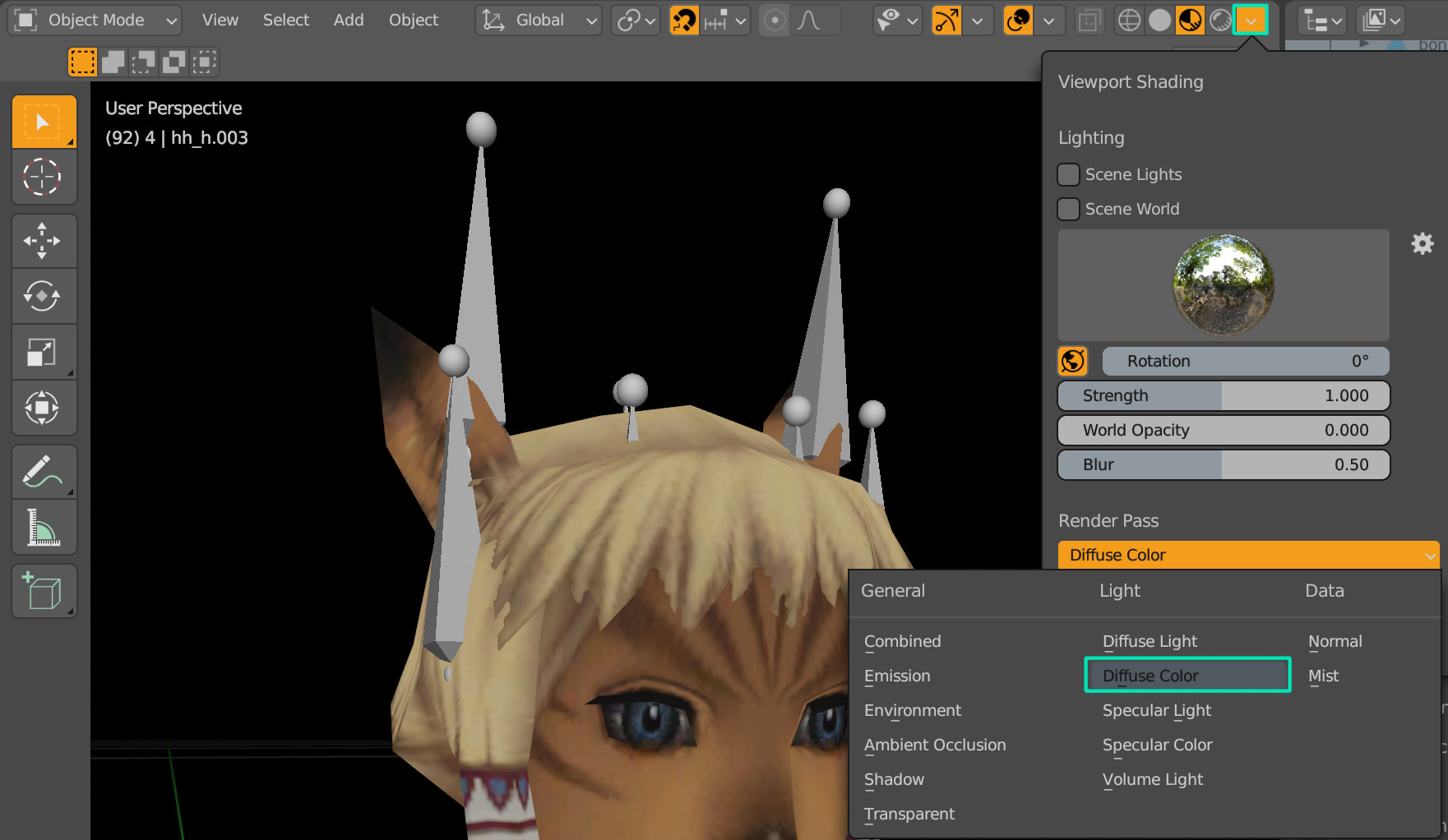 Setting render pass to diffuse light