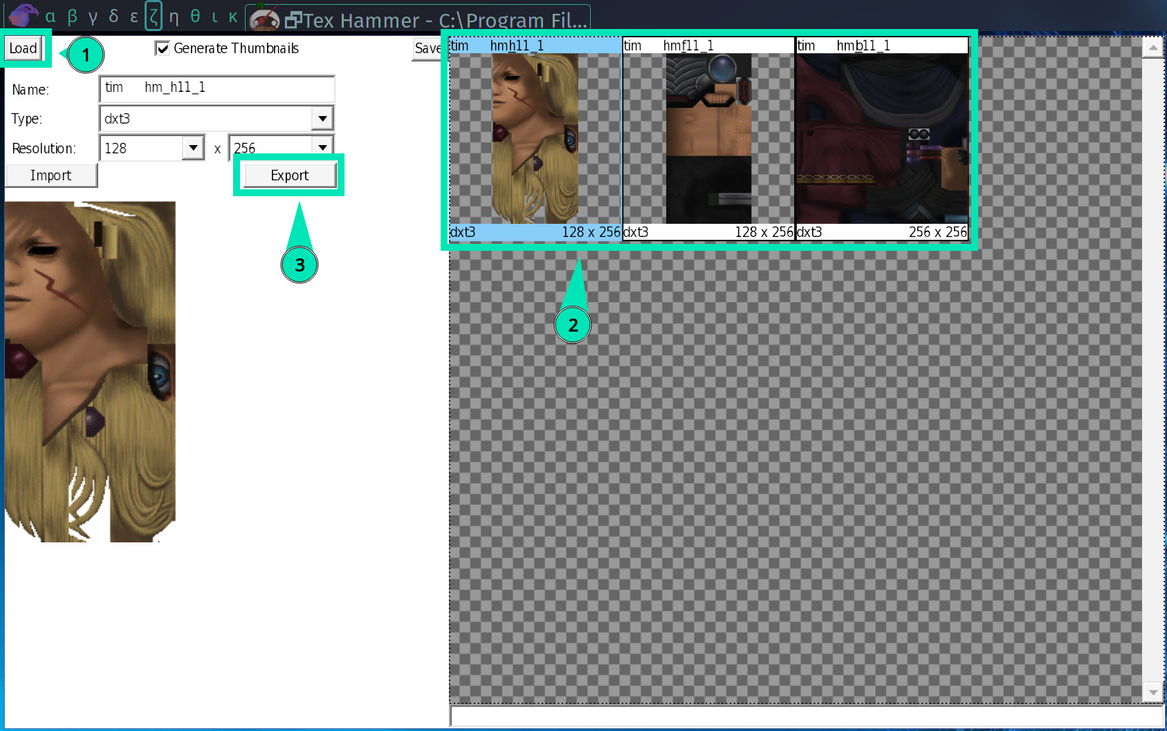 TexHammer UI overview