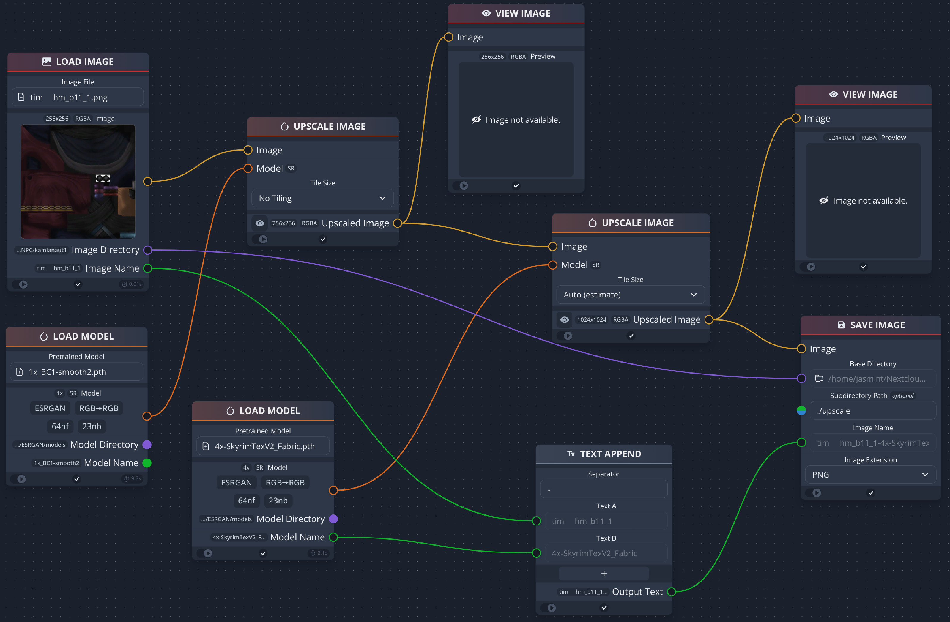 chaiNNer single iteration node setup