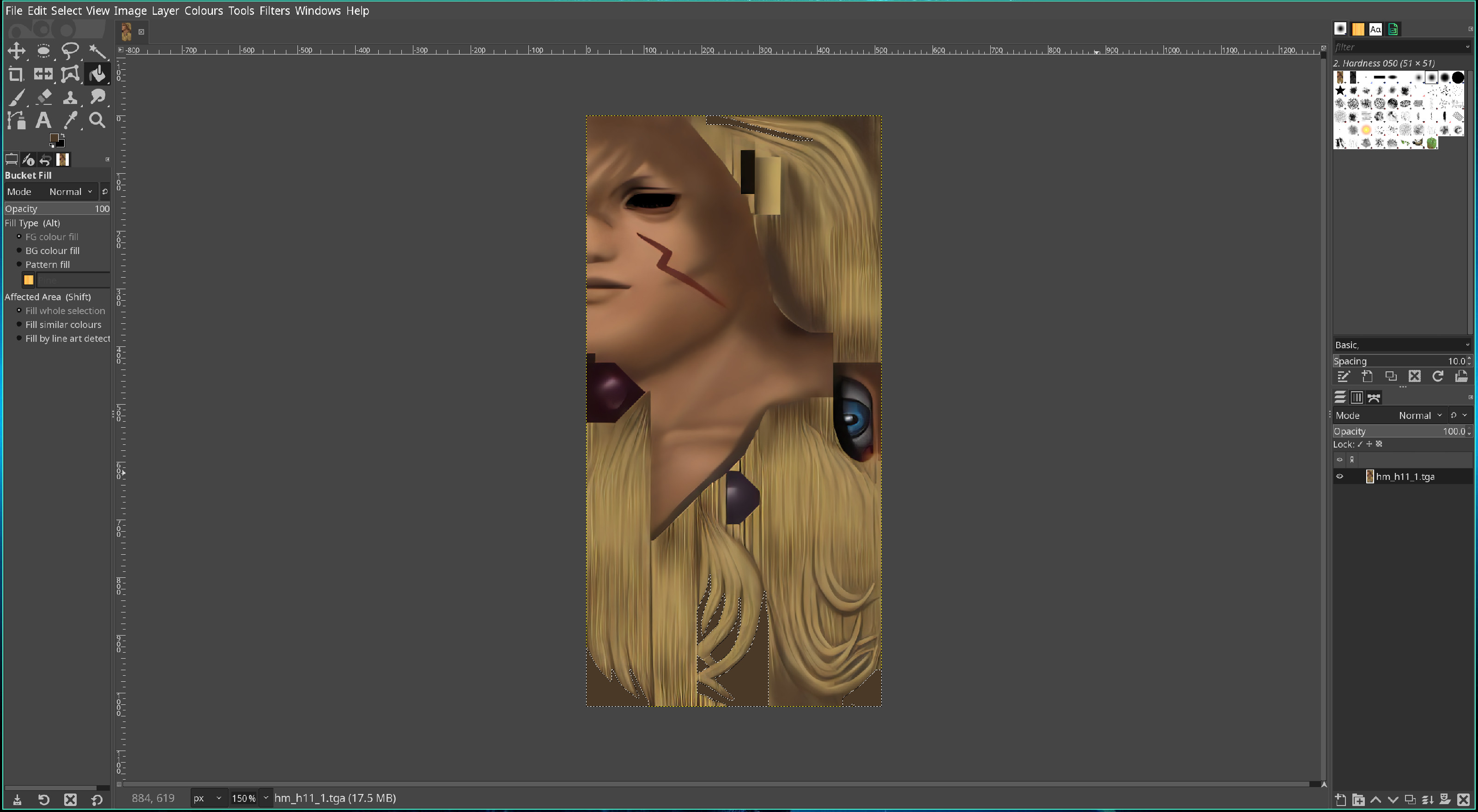 GIMP texture padding fill